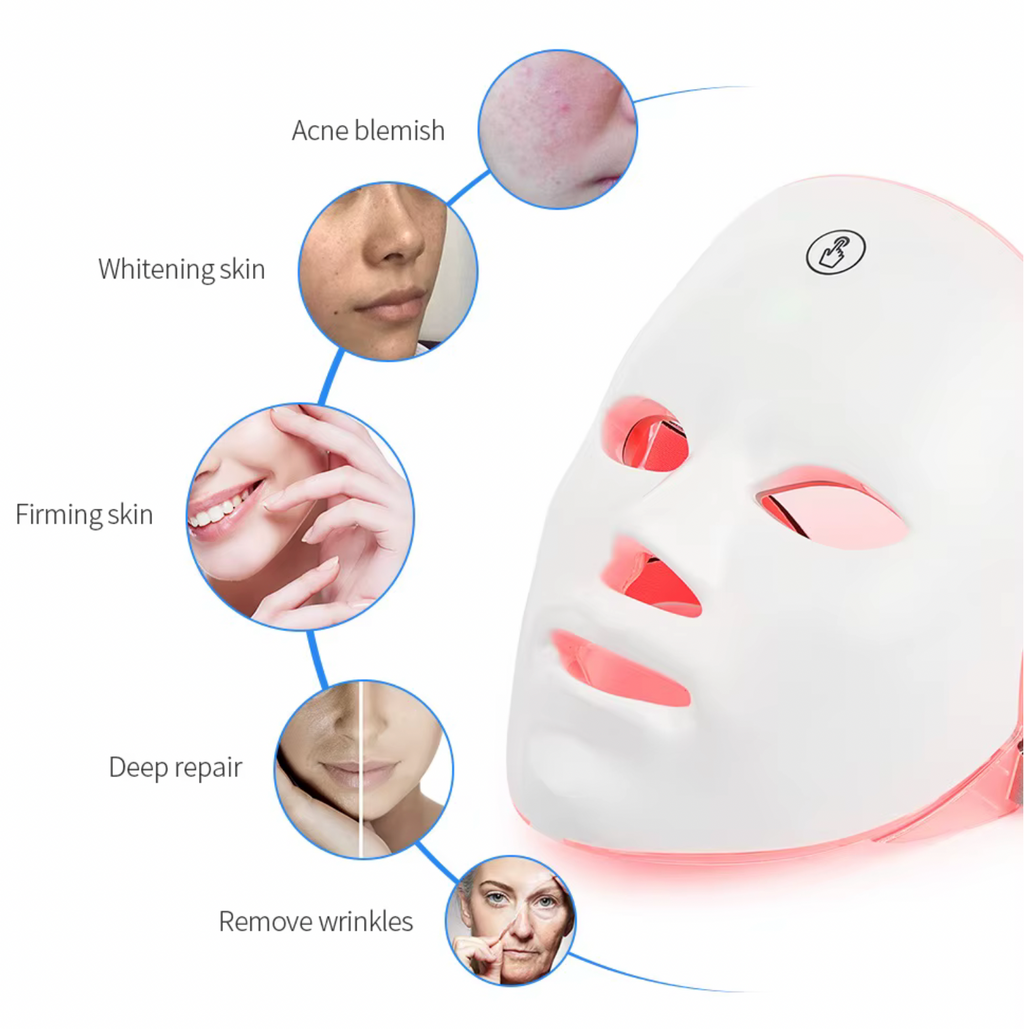 Rechargeable Facial LED Mask 7 Colors LED Photon Beauty Mask Skin Rejuvenation Home Face Lifting Whitening Skin Care Beauty Mask