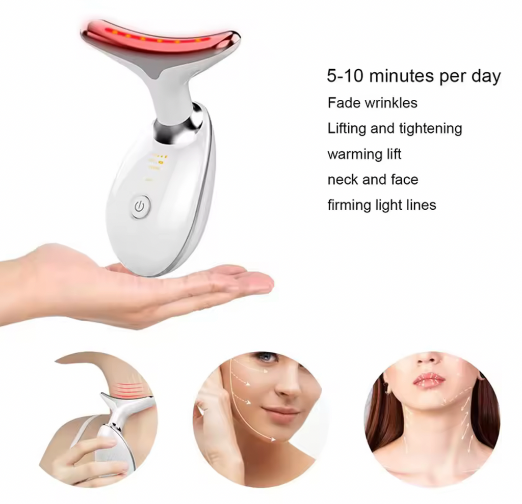 7 Colors Anti Wrinkle Facial Massager Neck Face Beauty Device Skin Tighten Facial Lift Device Reduce Double Chin Skin Care Tool